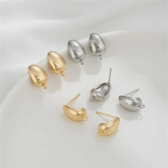 Boucles D'oreilles Goutte Dorées Ou Argentées Avec Strass - Neuf Sans Emballage, Nickel