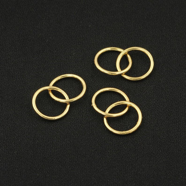 14K Gold Filled Sparkle Interlocking Ring, Gold Filled Overlap Closed ...