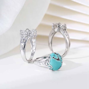 Sterling Silver Ring Setting, s925 Silver Oval Bezel Cup Setting, Sterling Silver Ring Blanks, Adjustable Ring Blanks 8*10mm 10*12mm
