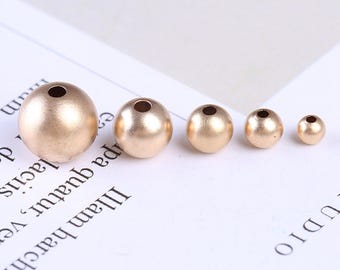 14K Gold Filled Stardust Round Beads, Gold Filled Matte Round Ball Beads, Bracelet Bead, Necklace Bead, Spacer Bead 2mm 3mm 4mm 5mm 6mm 8mm