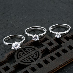 Sterling Silver Ring Setting, s925 Silver Claw Bezel Cup Setting, Sterling Silver Ring Blanks, Adjustable Ring Blanks 3.5/4.5/5.5/6.5/7.5mm