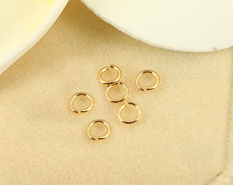 24-karaats vergulde ronde ringvormige ring, vergulde open ringvormige ring, vergulde ringvormige ring voor het maken van sieraden 2,5/3/4/5 mm