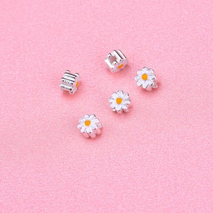 Sterling Silver Flower Charm, s925 Silver Charm For Jewelry Making Supplies, Bracelet Charm, Earring Charm, Flower Spacer Bead