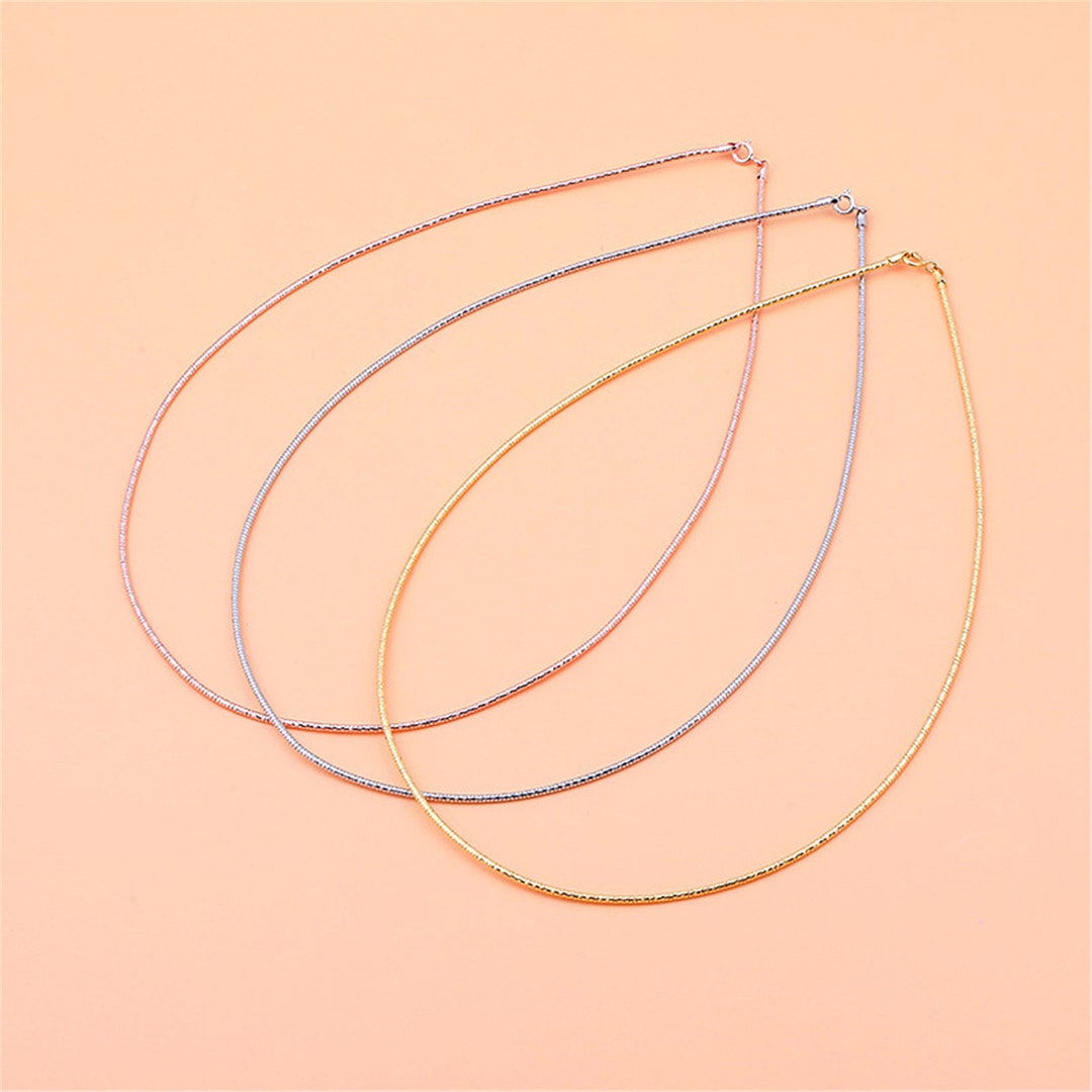 18 Sterling Silver Thin Wire Choker Necklace, S925 Silver Choker Hoop