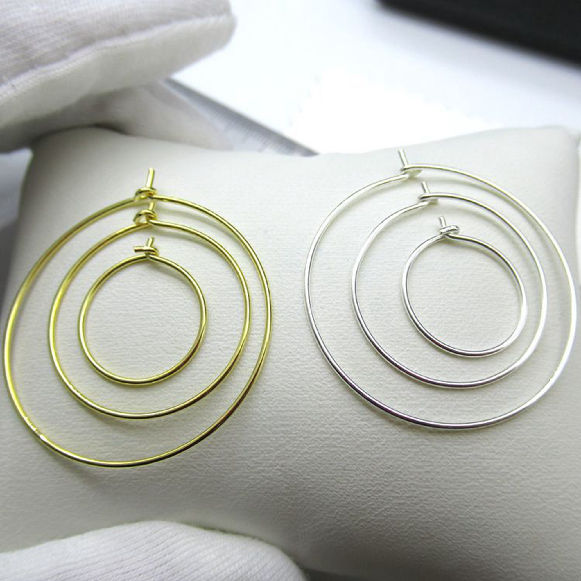 5pcs Sterling Silver Hoop Earring, Round Circle Ear Wire 5pcs Sterling Silver Hoop Earring, Round Circle Ear Wire