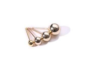 14K Gold Filled Ball Earring Posts w/ Ear Backs, Gold Filled Ball Post Earring, Ear Stud Earring, Earring Components 2mm 3mm 4mm 5mm 6mm