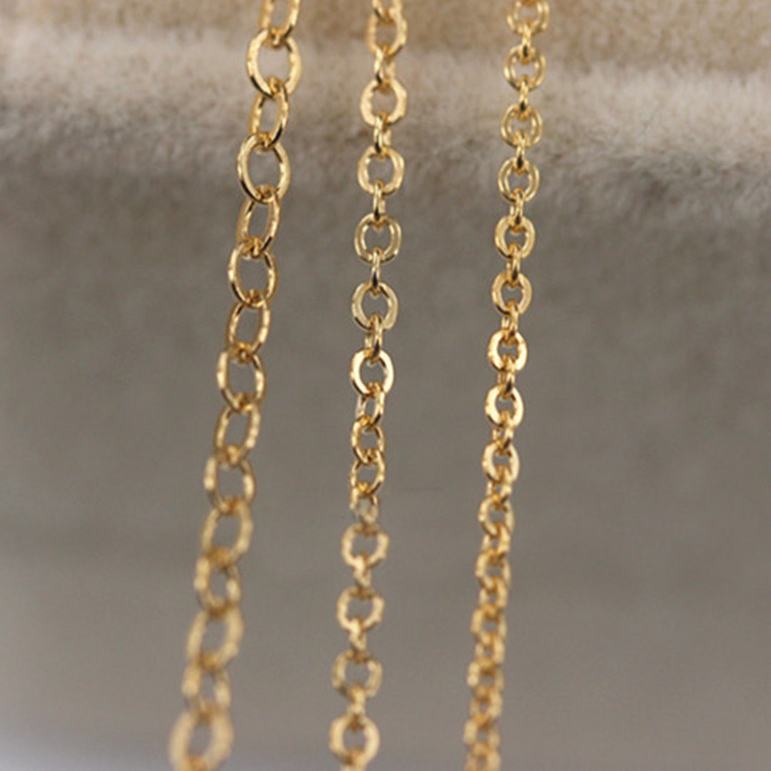 14K Gold Filled Cable Chain, Gold Filled Cable Chain for Jewelry Making