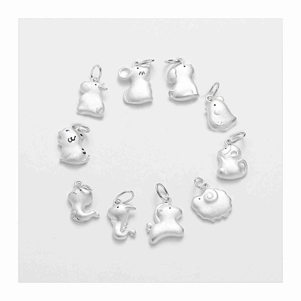 Sterling Silver Twelve Zodiac Charm, Animals Charm, Silver Twelve Zodiac Charm, Necklace Charms Bulk, Bracelet Charm Bulk,Earring Charm Bulk