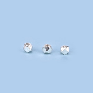 Argent sterling perle polygones, perle à facettes, perle géométrique, perle angulaire, perle tendance, espaceur de bracelet, perle originale 2,5 mm 3 mm 3,5 mm 4 mm