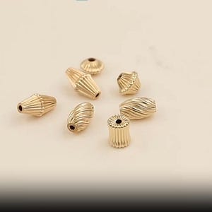 14K Gold Filled Spacer Beads, Gold Filled Corrugated Bead, Barrel Bead, Sauce Bead, Bracelet Bead, Necklace Bead, Spacer Beads