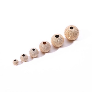 Cuentas redondas de polvo de estrellas rellenas de oro de 14 quilates, cuentas redondas rellenas de oro para la fabricación de joyas, cuentas espaciadoras redondas de 2 mm, 2,5 mm, 3 mm, 4 mm, 5 mm, 6 mm, 7 mm y 8 mm.