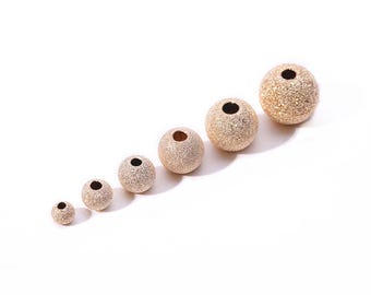 14K Gold Filled Stardust Round Beads, Gold Filled Round Bead For Jewelry Making Supplies,Round Spacer Bead 2mm 2.5mm 3mm 4mm 5mm 6mm 7mm 8mm