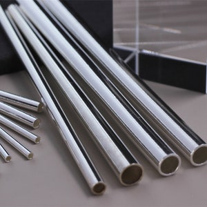 Sterling Silver Seamless Tube Wire, s925 Silver Tube Wire, Seamless Straight Tube, Cylinder Tube Wire, Hard Wire Tube 2mm 3mm 11mm 13mm 14mm