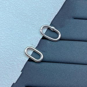 Sterling Silver Oval Clasp, Spring Gate Clasp, Silver Hinged Ring Push Clasp, Hinged Clasp, Connector Clasps, Necklace Clasps 17mm 20mm 24mm