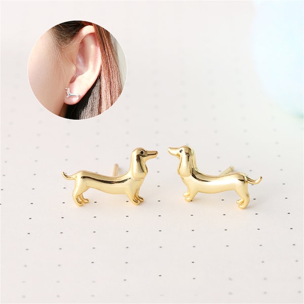 Sterling Silver Dog Earring Post, Puppy Ear Post, Pet Ear Stud, Animals Earring Post, Post Earrings, Earring Component