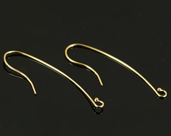 Alambres de orejas rellenos de oro de 14K con extremo de cuentas, alambre de pendiente lleno de oro, gancho de pendiente, componente de pendiente, alambre de oreja liso, búsqueda de joyas de pendientes