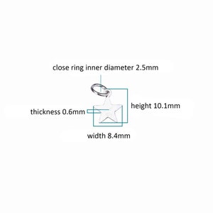 Sterling Silver Star Charm, s925 Silver Star Charm For Jewelry Making Supplies, Bracelet Charm, Earring Charm, Necklace Charm image 7