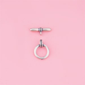 Sterling Silver Toggle Clasp, s925 Silver Round Toggle Clasps Set For Jewelry Making Supplies, Bracelet Clasps, Necklace Clasps