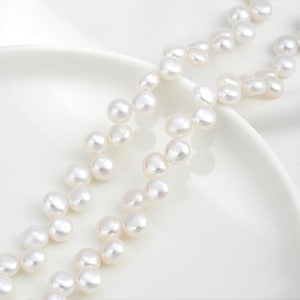 Natural Freshwater Pearl Beads, Irregular White Pearl, Pearl Bead, Seed Pearl, Pearl Beads for Jewelry Making Supplies Full Strand 5*6mm
