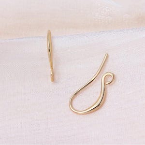 14K Gold Plated Round Hook Earring with Loop, Dainty Earring Hook, S shape Earring Hook, Earring Wire, Ear Wire Hook, Simple Earrings