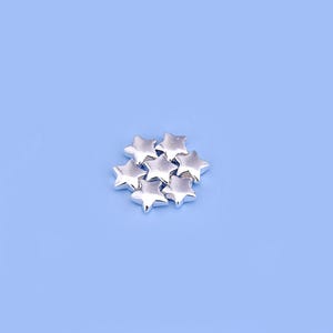 Sterling Silver Beads, Sterling Silver Star Beads, s925 Silver Beads, Bracelet Beads, Star Spacer Beads 5.3mm