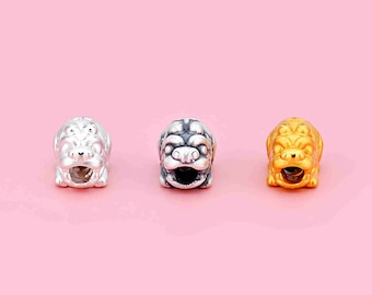 Perles Chinoises Pixiu Kylin Argent Sterling 925 – Lot De 2 – Deux Faces – Neuves