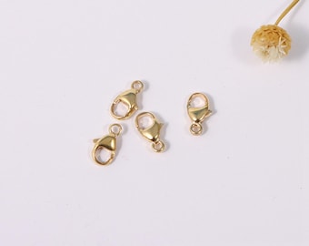 14K Gold Filled Oval Lobster Clasp w/ Fixed Closed Jump Ring, Gold Filled Trigger Clasp, Lobster Clasp, Bracelet Clasp, Necklace Clasp