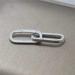 Sterling Silver Oval Clasp, Spring Gate Clasp, Pearl Clasp, Silver Hinged Push Clasp, Hinged Clasp, Connector Clasps, Necklace Clasps