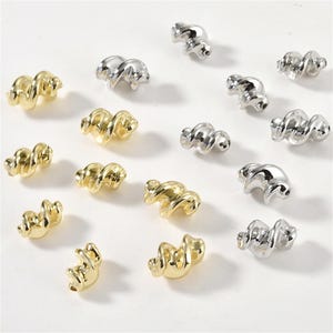 14K Gold Plated Twist Beads, Spiral Bead, Pony Bead, Twist Spacer Bead, Tribal Bead, Bracelet Spacer, Boho Bead, Weave Bead, Ethnic Bead