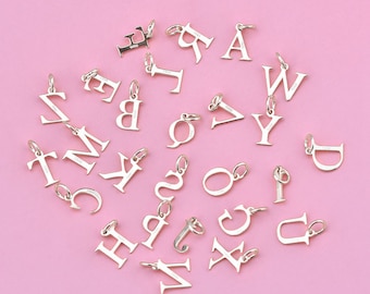 Sterling Silver Letter Charm, s925 Silver Alphabet Charm, Bracelet Charm Bulk, Earring Charm Bulk, Necklace Charm Bulk, Small Charms