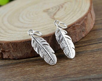 1pair Tibetan Silver Charm Feather Earrings 58MM Jewelry Making 1pair Tibetan Silver Charm Feather Earrings 58MM Jewelry Making