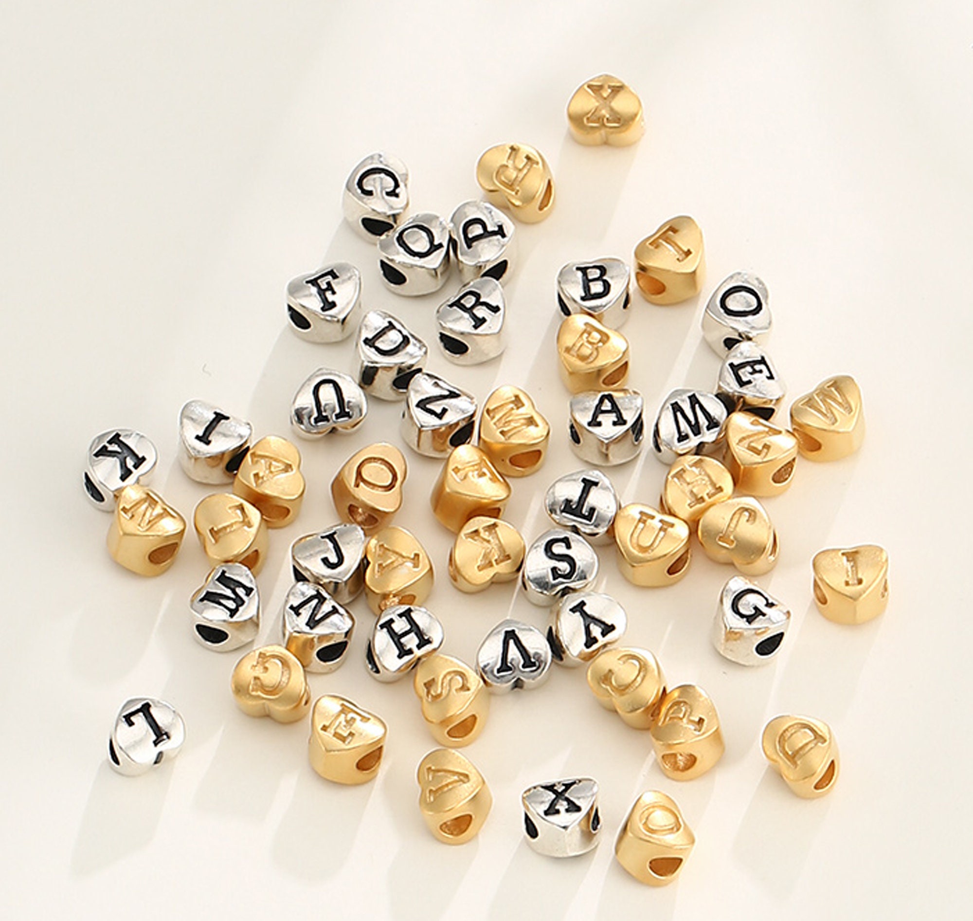 Alphabet Letter Beads with Heart Beads – Incraftables