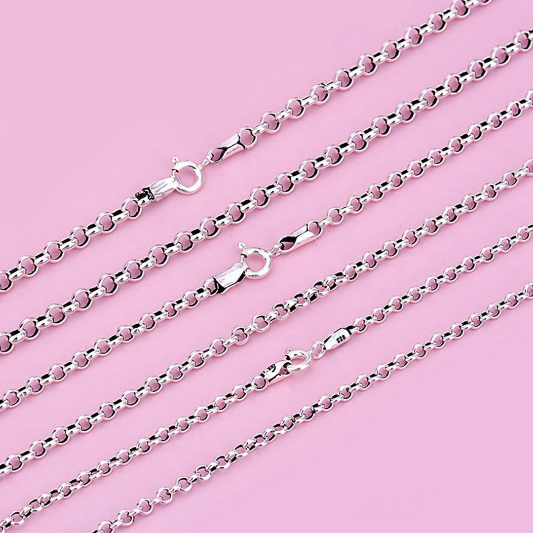 Sterling Silver Rolo Chain S925 Silver Rolo Necklace Chain Etsy