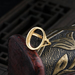 Sterling Silver Ring Setting, s925 Silver Oval Bezel Cup Setting, Sterling Silver Ring Blanks, Adjustable Ring Blanks 3-17mm*4-22mm