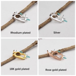 Sterling Silver Pendant Bail, s925 Silver Bail Clasp For Jewelry Making Supplies, Pinch Bails, Charm Clasp Bail, Pendant Bail
