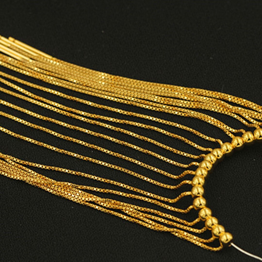 14K Gold Filled Box Chain Earring Threaders, Gold Filled Box Threader W ...