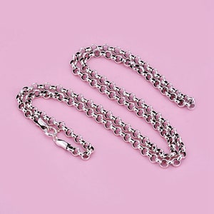 Sterling Silver Rolo Chain, s925 Silver Rolo Necklace Chain For Jewelry Making Supplies, Finished Necklace with Spring Ring Clasp
