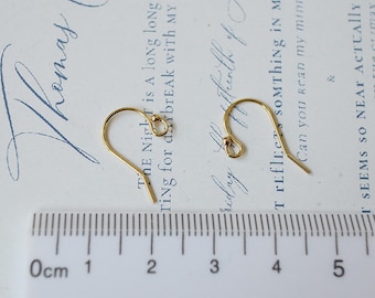 Alambres para aretes rellenos de oro de 14 quilates con extremo de cuenta, alambre para aretes relleno de oro, gancho para aretes, componente para aretes, alambre para aretes liso, accesorio para joyería para aretes