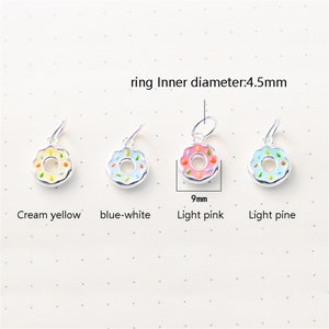 Sterling Silver Enamel Doughnut Charm Pendant, Food Bracelet, Desserts Necklace, Bread Earring, Donut Jewelry, Trie Charm, Charms In Bulk