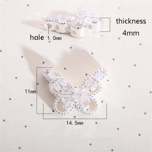Sterling Silver CZ Butterfly Beads, Winged Bead, Insect Bead, Garden Bead, Nature Bead, Bracelet Spacer, Animal Bead, Fluttering Bead