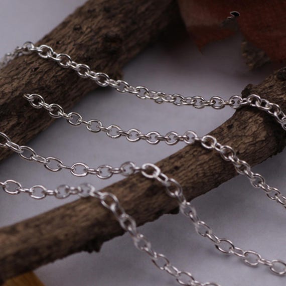 Sterling Silver Cable Chain, S925 Silver Cable Chain for Jewelry