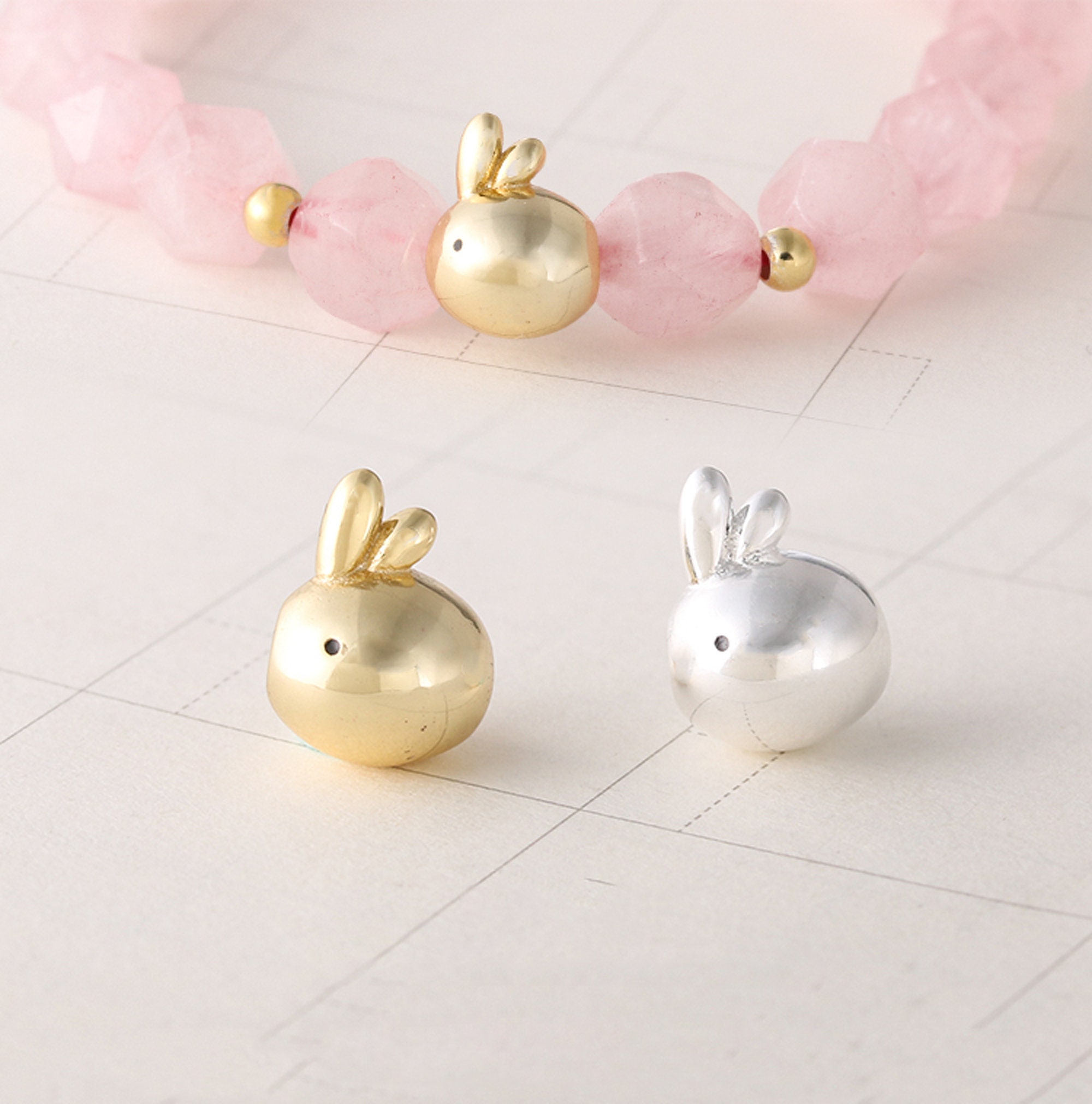 Sterling Silver Cute Rabbit Beads Sterling Silver Rabbit Etsy
