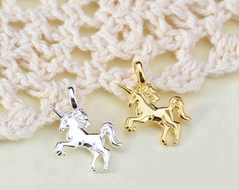 Abalorio de unicornio de plata de ley, abalorio de unicornio de plata s925 para suministros de joyería, abalorio de pulsera, abalorio de pendiente, abalorio de collar