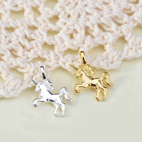 Sterling Silver Unicorn Charm, s925 Silver Unicorn Charm For Jewelry Making Supplies, Bracelet Charm, Earring Charm, Necklace Charm