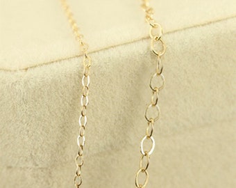 14K Gold Filled Kabelkette, Gold Filled Kabelkette für die Schmuckherstellung, unfertige Kette Halskette Armband Filmmaterial 1 Meter