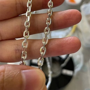 Sterling Silver Cable Chain, s925 Silver Cable Chain For Jewelry Making Supplies, Unfinished Cable Chain for Necklace Bracelet 4mm