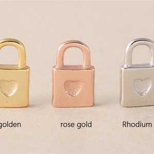 Sterling Silver Red Heart Lock Charm Pendant, Enamel Lock Bracelet, Padlock Necklace, Key Lock Earring, Love Lock Jewelry, Valentine Charm