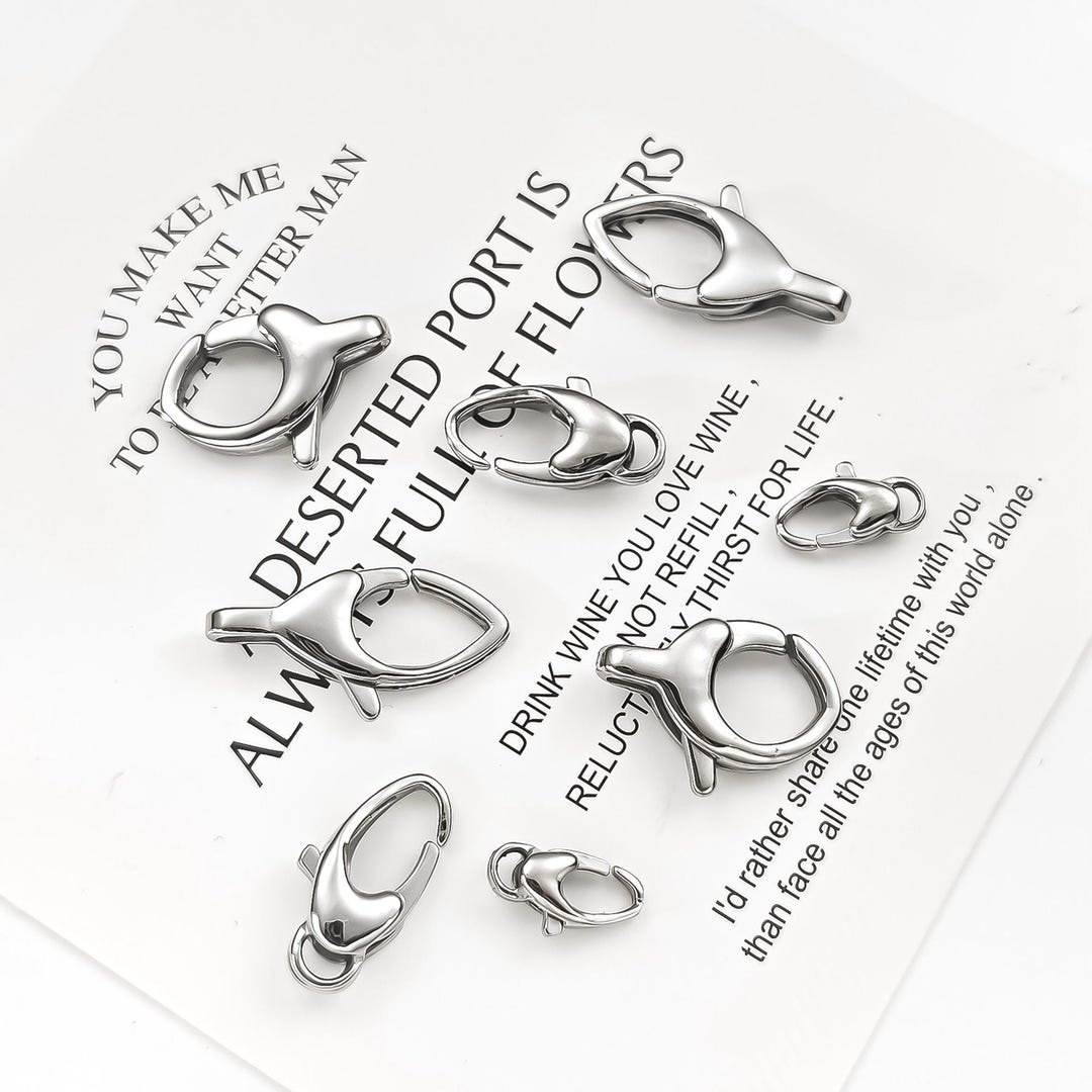 Stainless Steel Heart Lobster Clasp, Irregular Push Gate Clasp