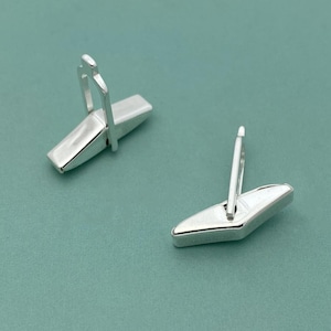 Sterling Silver Plain Triangle Cufflink, 925 Silver Geometric Cufflinks, Cufflink Back, Cuff Link Blank, Cufflink Finding, Cuff Link Jewelry