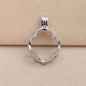 Sterling Silver Pendant Setting, Silver Globe Pearl Cage Pendant Pearl or Gemstone, Globe Cage Pendant, Jewelry Making Finding 12mm 13mm